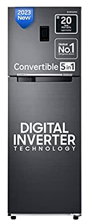 Samsung 301 L 2 Star Convertible 5In1, Digital Inverter Frost Free Double Door Refrigerator (RT34C4522B1/HL, Black Matt 2023 Model) Samsung 301 L 2 Star Convertible 5In1, Digital Inverter Frost Free Double Door Refrigerator (RT34C4522B1/HL, Black Matt 2023 Model)